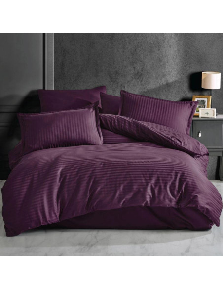 Lenjerie de pat Damasc Bumbac 100% - MOV Două persoane – RALEX