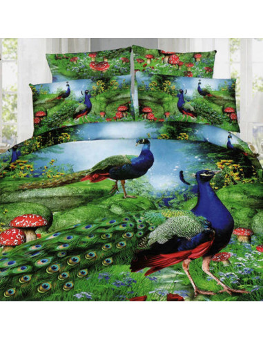 Lenjerie de pat digital print 3D (PEA-FOWL)