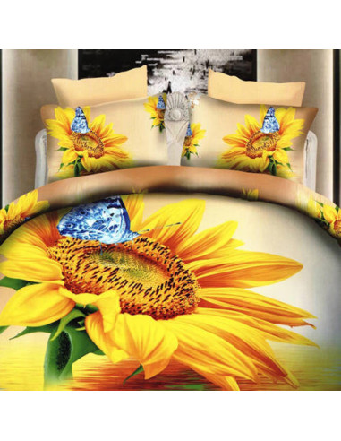 Lenjerie de pat digital print 3D (SUN FLOWER)